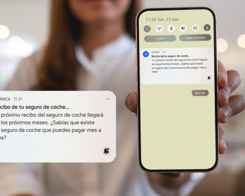 Abanca envía mensajes a clientes cuando quedan pocos meses para el vencimiento de su póliza sugiriéndoles otro producto
